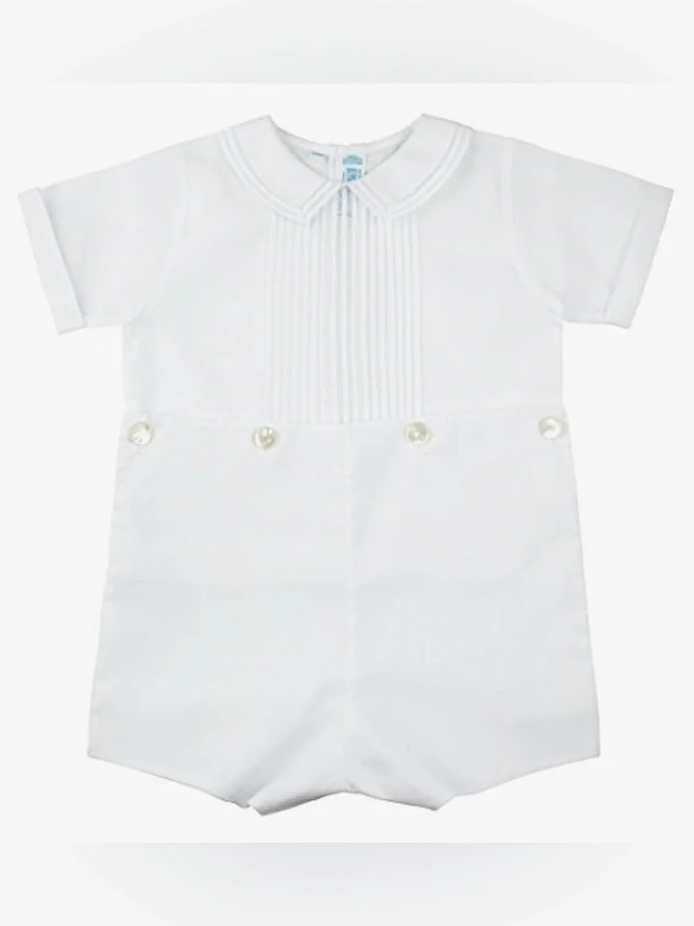 FELTMAN BROS Baby Boys White Two Piece Classic Bobby Suit - 9M